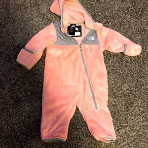 3-6 month pink North Face snowsuit